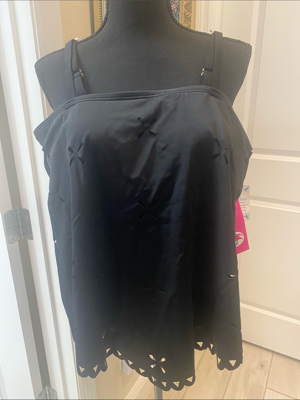 Fit 4 U Black Women's Swim Tankini Top